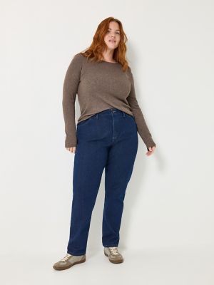 Women&rsquo;s Side Elastic Jean (Plus) in Dark Indigo