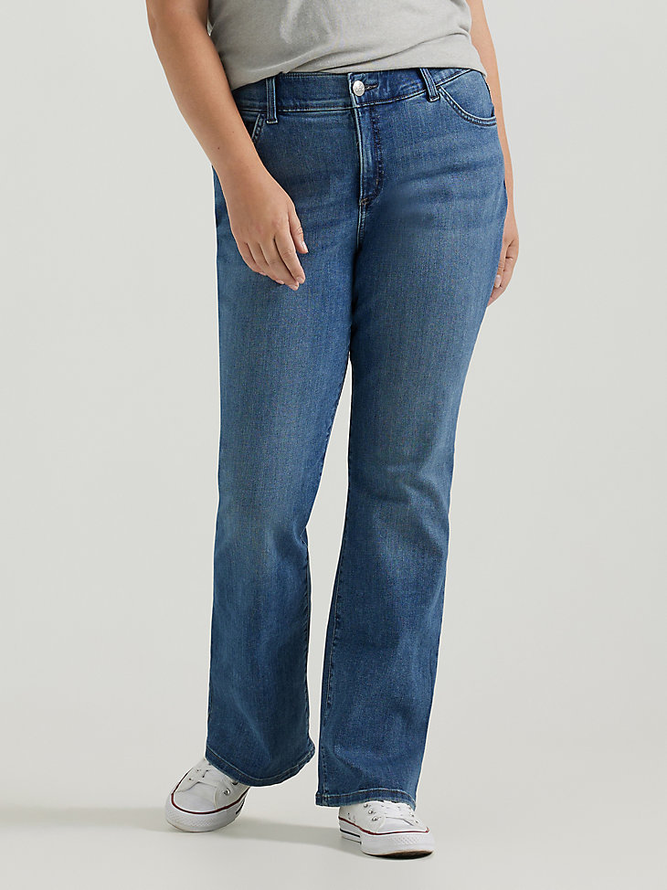 Lee Womens Plus Size Flex Motion Regular Fit Straight Leg Jean Jeans