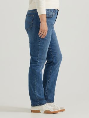 Women's Ultra Lux with Flex Motion Regular Fit Straight Leg Jean (Plus) in Juniper alternative view 3