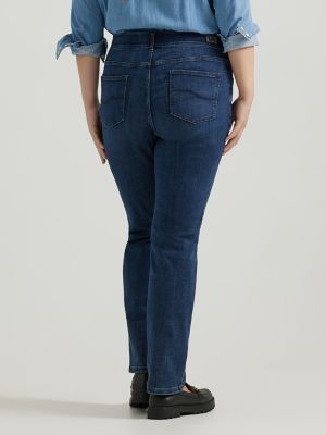 Women's Ultra Lux with Flex Motion Regular Fit Straight Leg Jean (Plus) in Royal Chakra