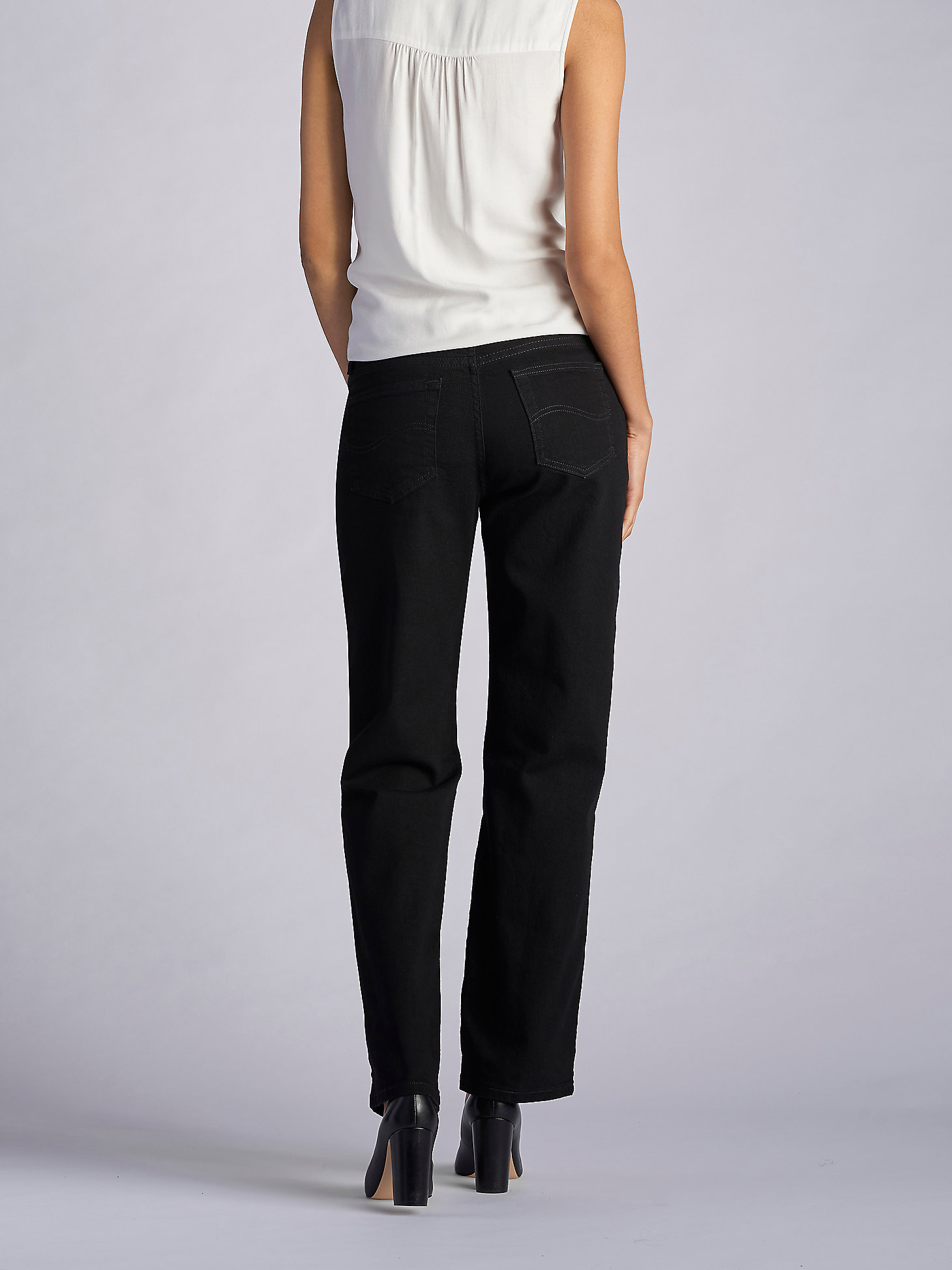 Lee Womens Tall Relaxed Fit Plain Front Straight Leg Pant