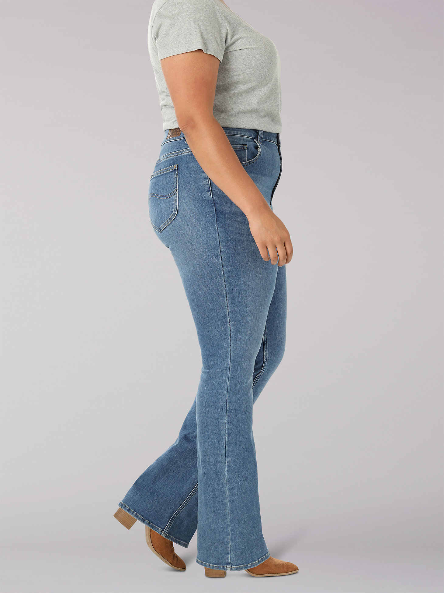 Women's High Rise Slim Fit Mini Flare Jean (Plus) in Frontier alternative view 2