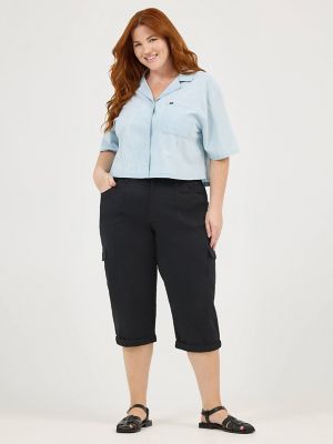 Plus Size Cargo Capris