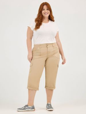 Capri Pants for Women Cotton Linen Plus Size Cargo Pants Capris