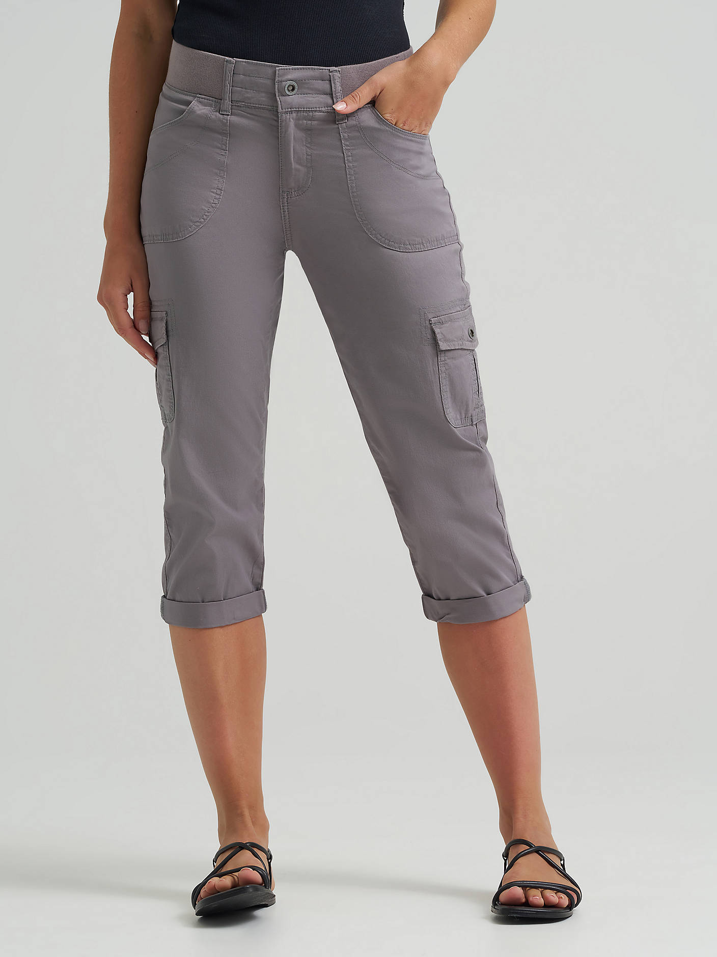 grey capri dress pants Anyhold Womens Loose High Waisted Wide Leg Lounge Pants Drawstring Casual Palazzo Trousers with Pockets Small, Ash Gray at Amazon Women's Clothing store Cropped pants For an easygoing outfit French Dressing Suzanne Euro Twill