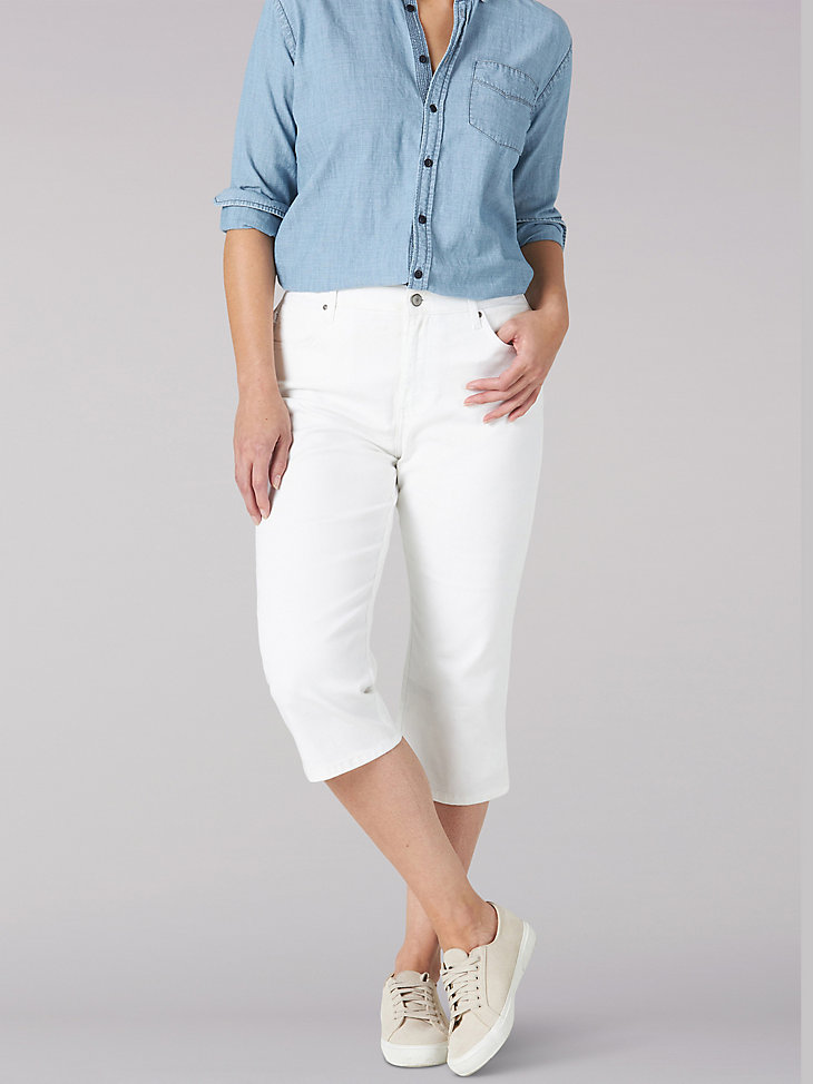 Women’s Relaxed Fit Capri in White main view
