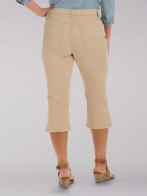 ZENTHACE Women's Basic 5-Pocket Twill Capri Pants Stretch Straight Leg  Casual Capris