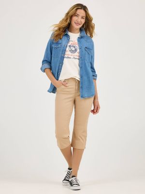 lee easy fit capri jeans