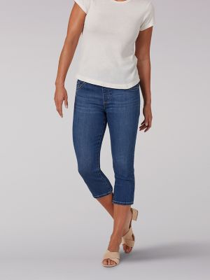 women's pull on denim capris