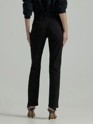 Women's Ultra Lux with Flex Motion Regular Fit Straight Leg Jean in Black alternative view 2