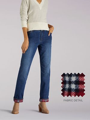 lee women's flannel lined jeans