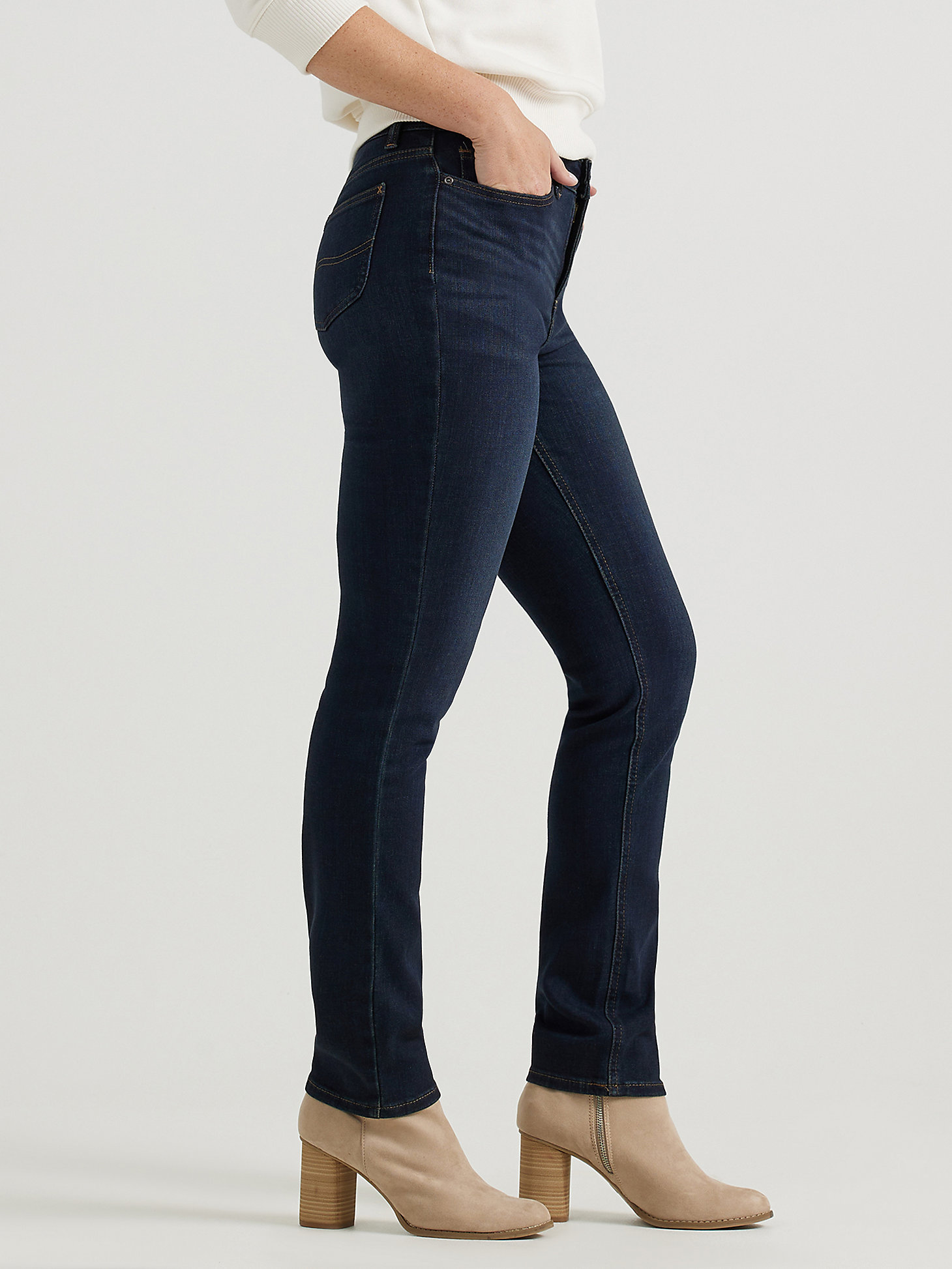 Women's Ultra Lux Comfort Slim Straight Jean in Dark And Hazy alternative view 3