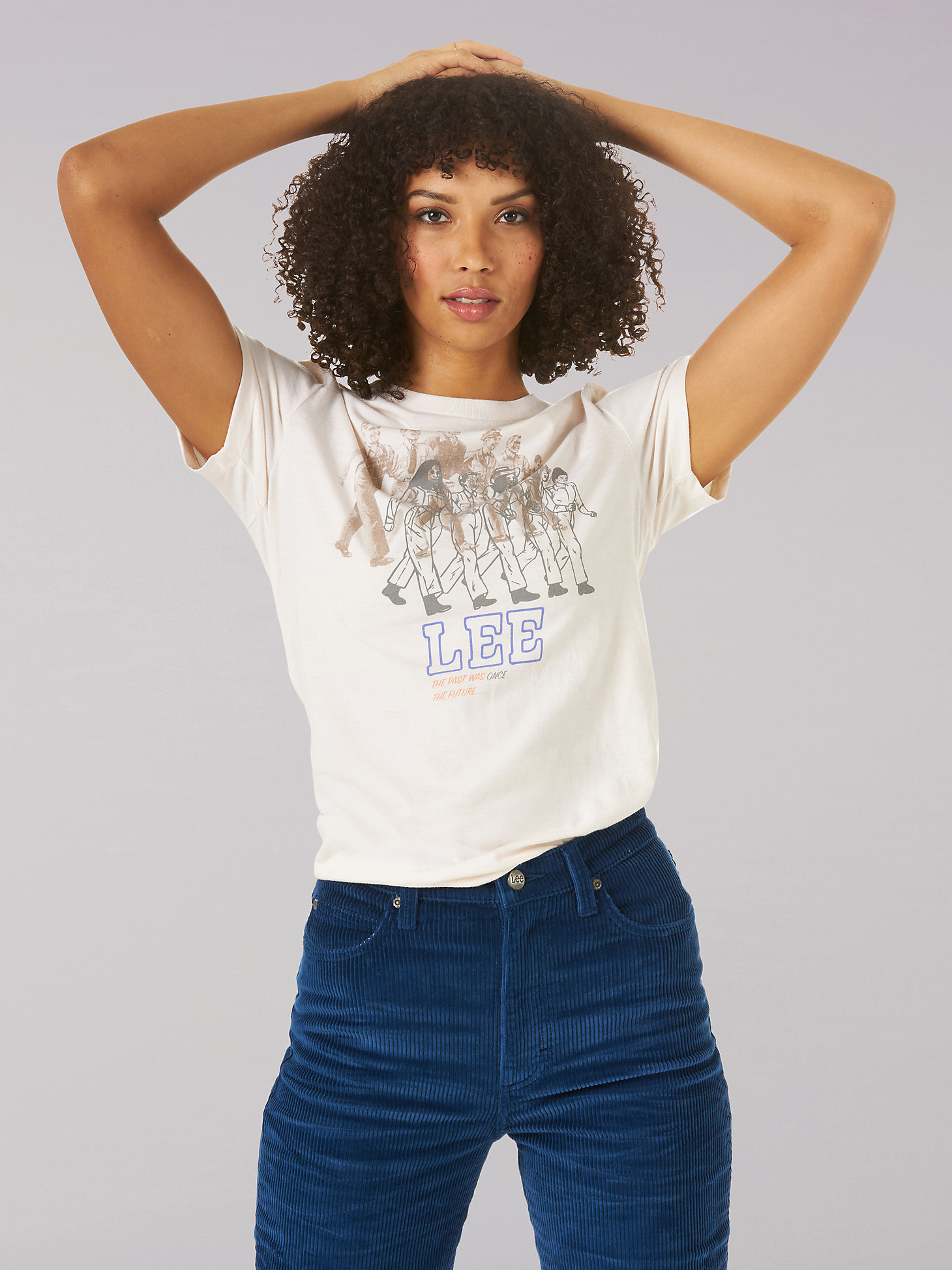 Women's Vintage Modern Marching Women Graphic Tee in Princess Ivory main view