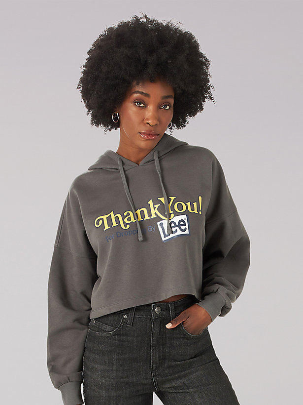 Women's Heritage Cropped Thank You Graphic Hoodie