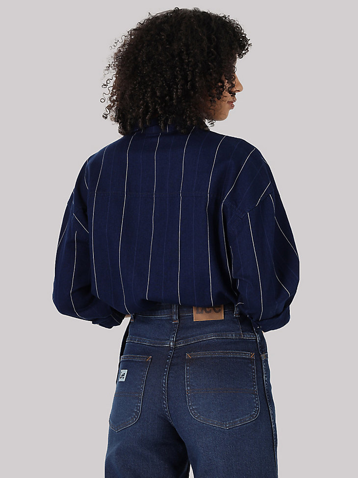 Women's Heritage Frontier Stripe Button Down Shirt in Blue Stripe alternative view