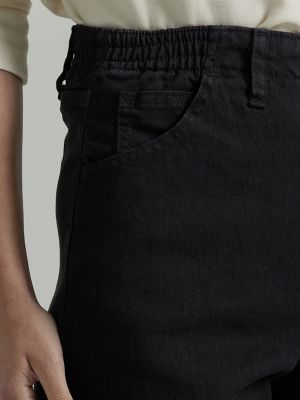 Women&rsquo;s Side Elastic Jean in Black