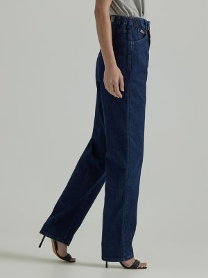 Women’s Side Elastic Jean in Dark Indigo