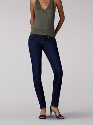 lee women's sculpting slim fit skinny leg pull on jean