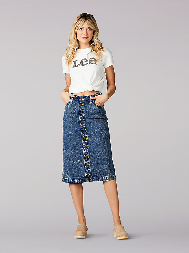 Women’s Vintage Modern High Rise Midi Skirt