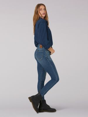WOMEN'S VINTAGE MODERN HIGH RISE SKINNY JEAN IN MERRIAM BLUE