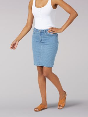 women's lee relaxed fit jean skirt