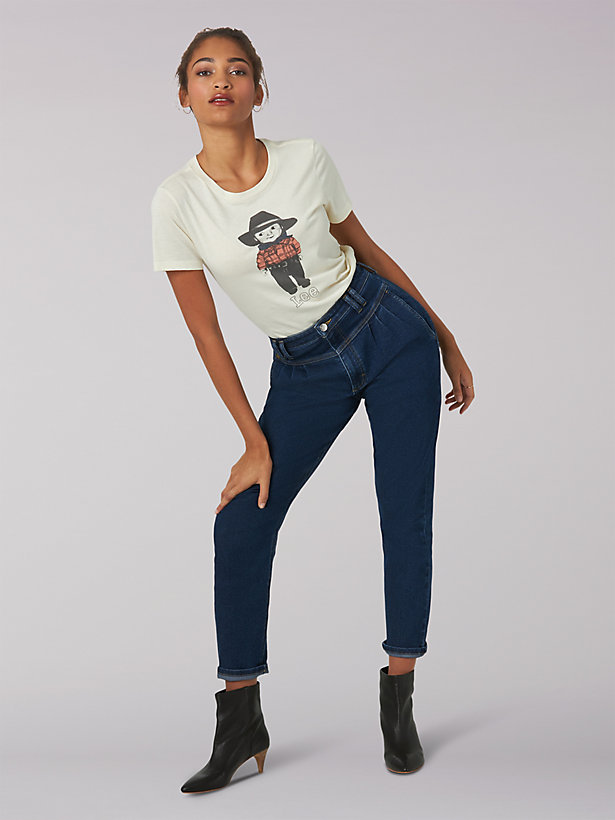Women's Vintage Modern High Rise Pleated Yoke Jean