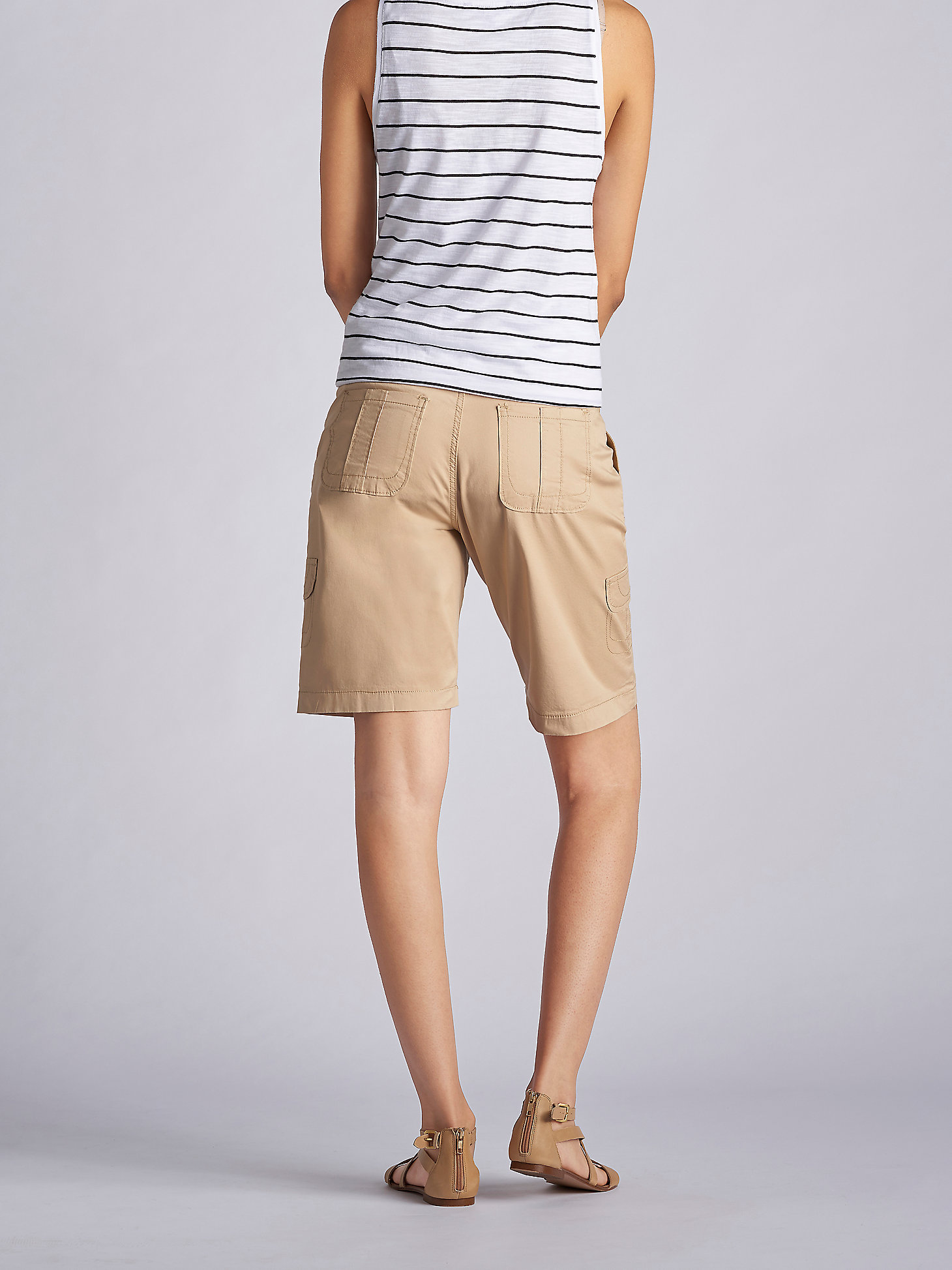 Women’s Relaxed Fit Avey Cargo Bermuda (Petite) in Cafe alternative view 1