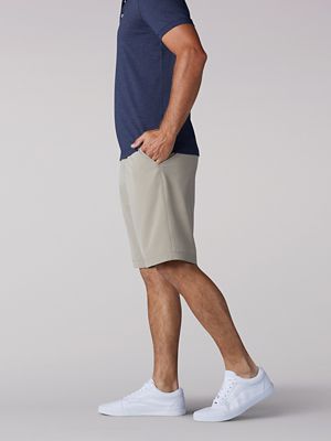 white walking shorts