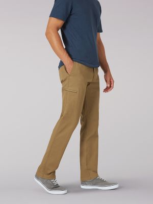 slim fit khaki cargo pants