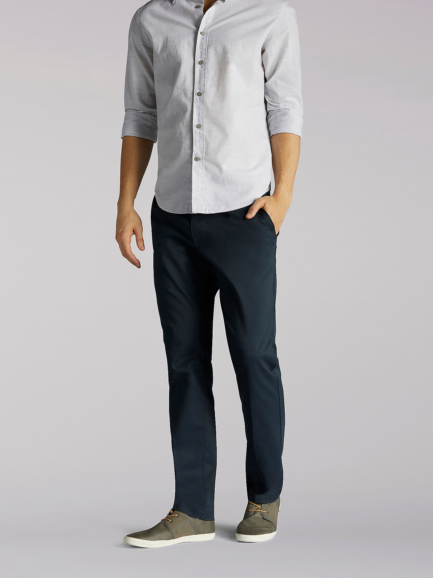 Men's Extreme Motion Slim Fit Khaki Pant in Navy main view