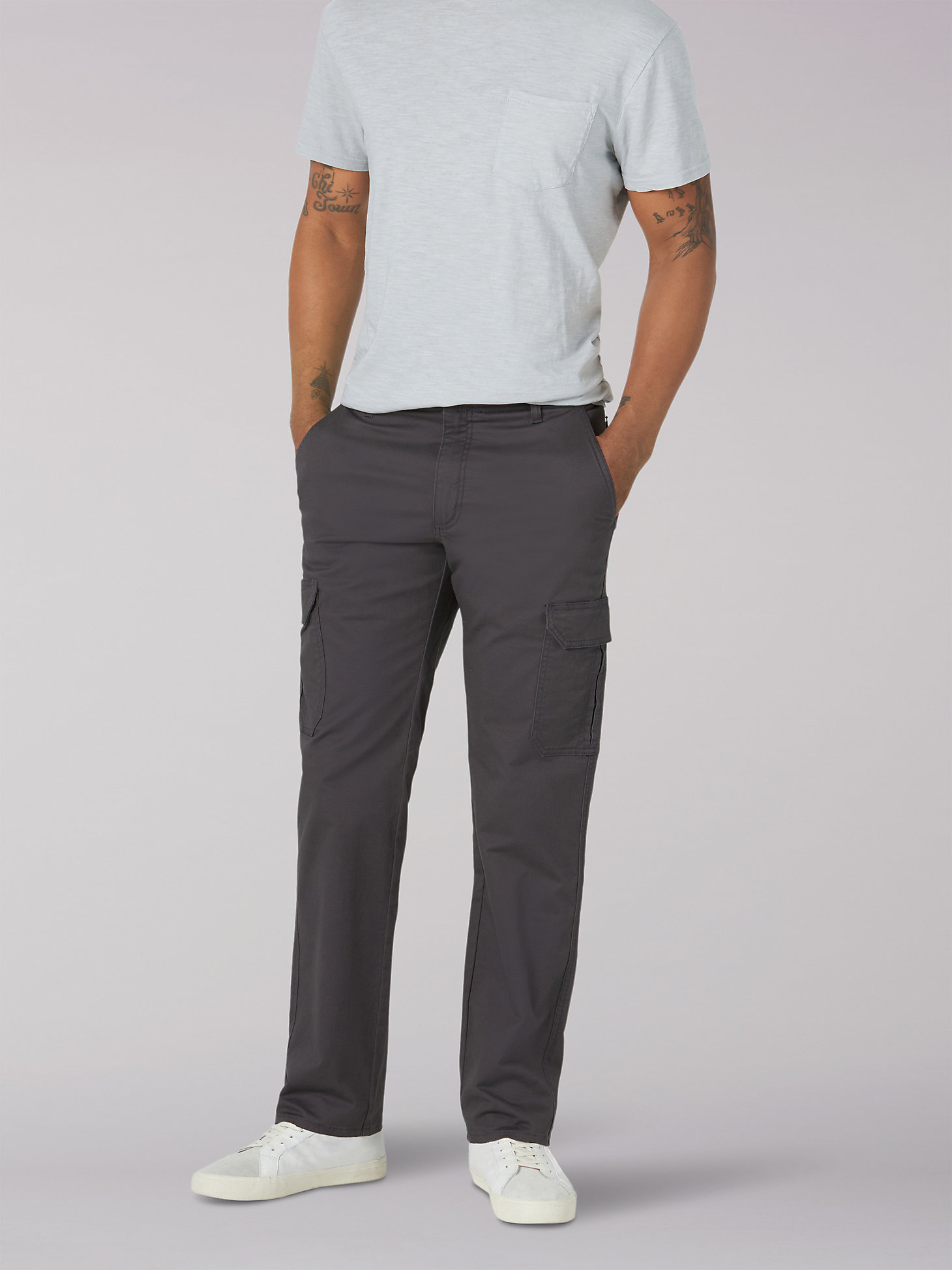 Men's Extreme Comfort Cargo Twill Pant in Charcoal main view