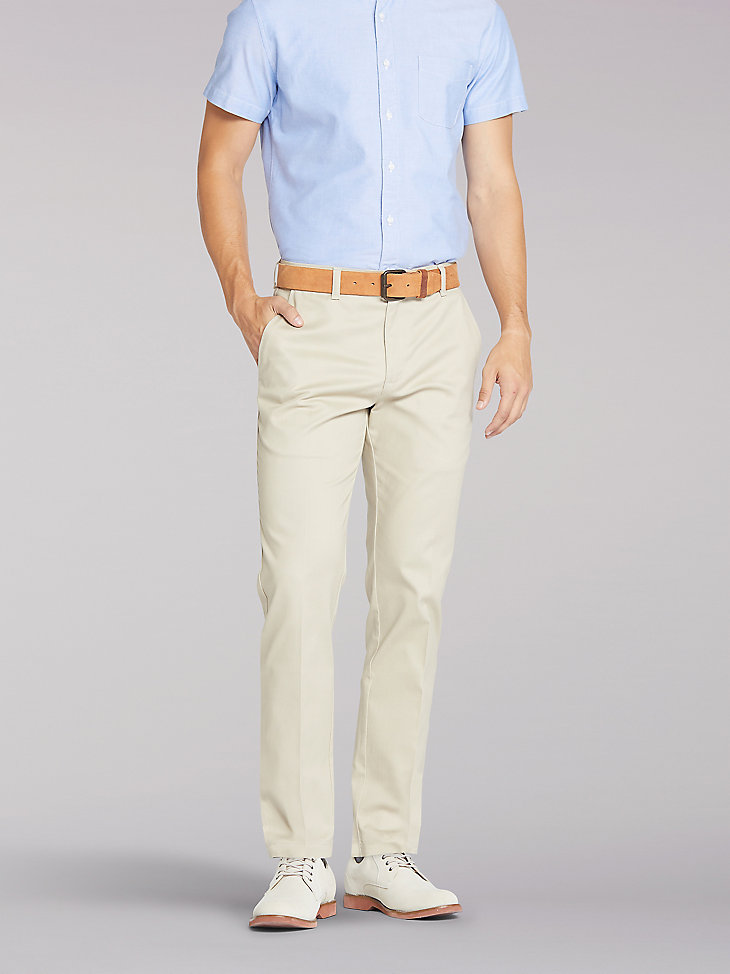 Men's Total Freedom Slim Flat Front Pant in Sand main view