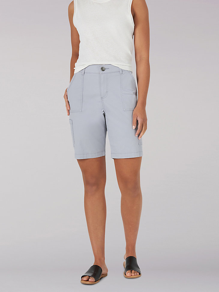 Women's Flex-to-Go Relaxed Fit Cargo Bermuda in Cosmic Grey main view