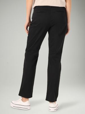 Buy Women Polyester Straight-Cut Gym Pants - Black Online