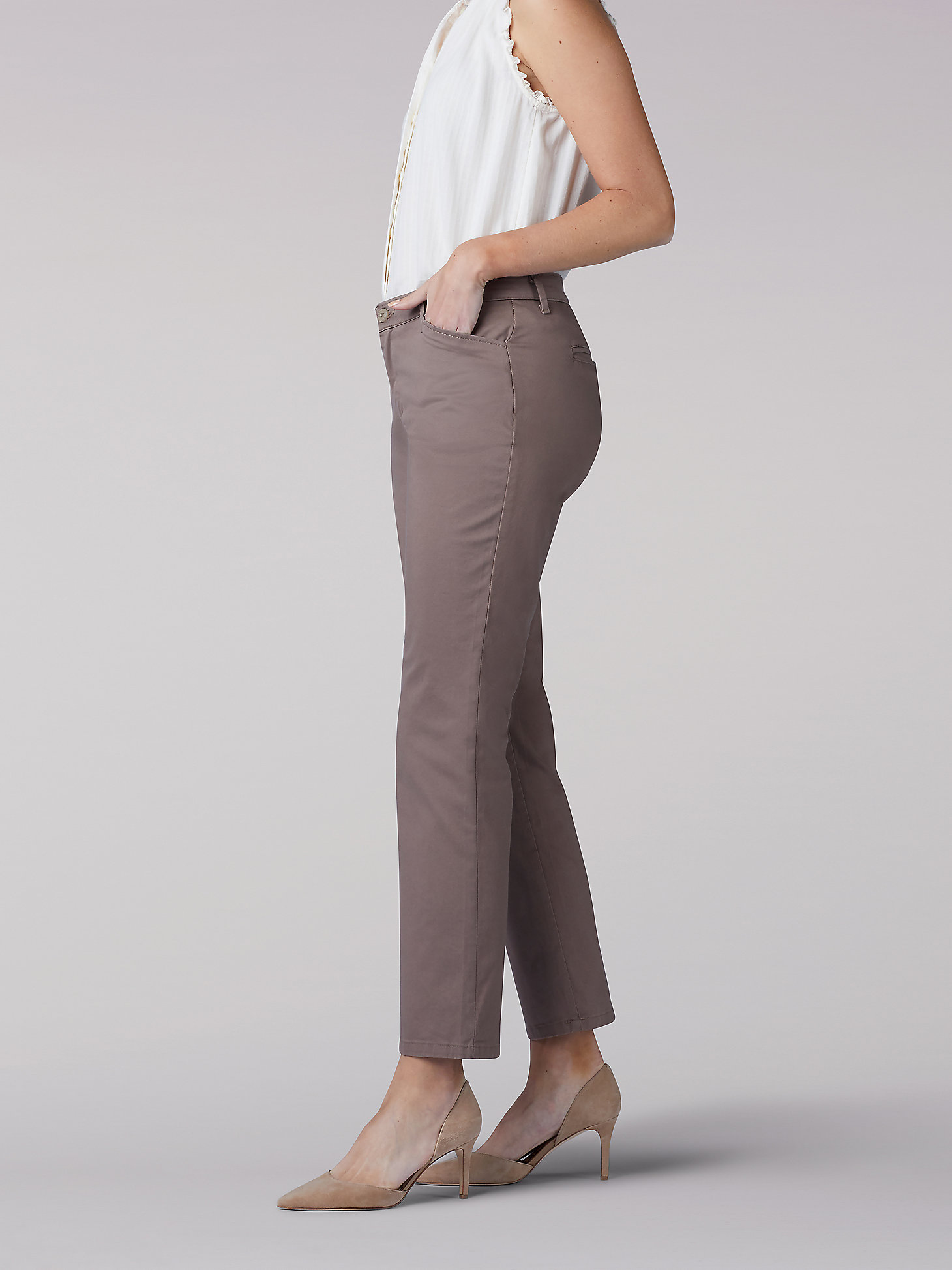 Women’s Relaxed Fit Straight Leg Pant (All Day Pant) (Petite) in Falcon alternative view 2