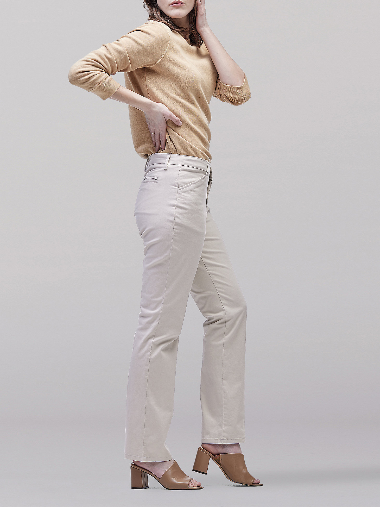 Women’s Relaxed Fit Straight Leg Pant (All Day Pant) in Parchment alternative view 2