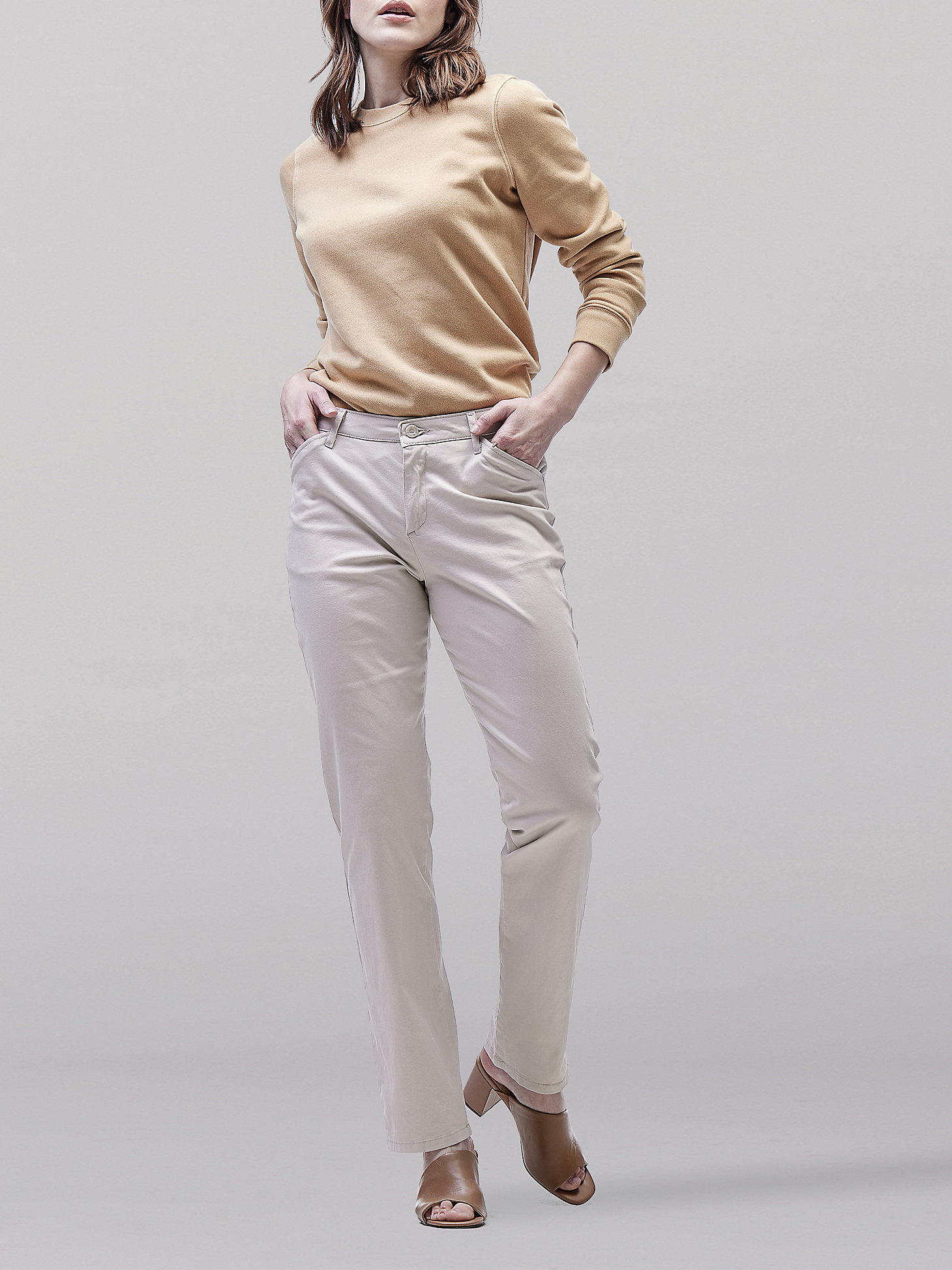 Women’s Relaxed Fit Straight Leg Pant (All Day Pant) in Parchment main view