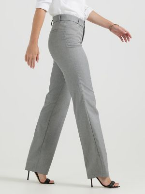 Women's Ultra Lux with Flex Motion Regular Fit Trouser Pant in Ash Heather alternative view 3