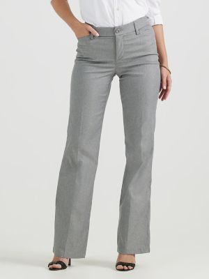 Women's Ultra Lux with Flex Motion Regular Fit Trouser Pant in Ash Heather