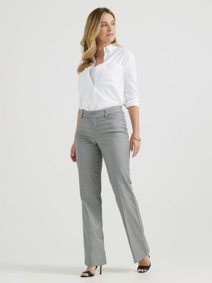 Women's Ultra Lux with Flex Motion Regular Fit Trouser Pant in Ash Heather