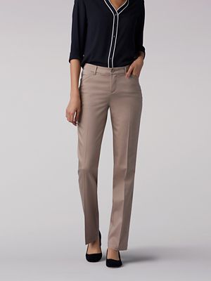 lee mid rise straight leg pants