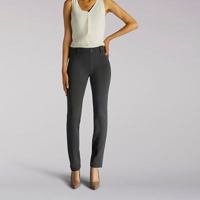 lee riders slim straight leg ponte knit pant