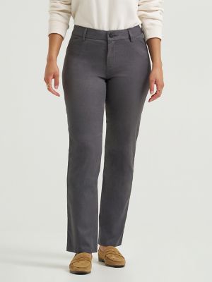 Wrinkle Free Relaxed Straight Leg Pant:Charcoal:18:M alternative view