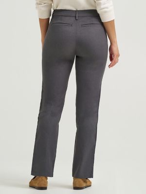 Wrinkle Free Relaxed Straight Leg Pant:Charcoal:18:M alternative view 2