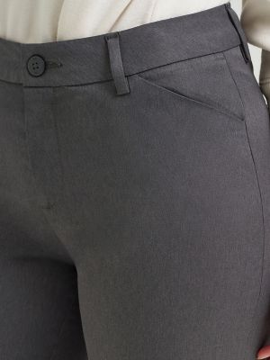 Wrinkle Free Relaxed Straight Leg Pant:Charcoal:18:M alternative view 5