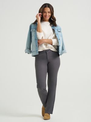 Wrinkle Free Relaxed Straight Leg Pant:Charcoal:18:M main view