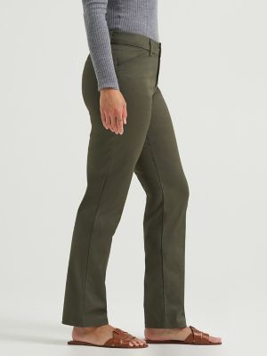 Lee Pantalone Donna Relaxed Fit Straight Leg | Taglie Forti, Frontier Olive, 20 Plus Lungo | Anti Pieghe - 2