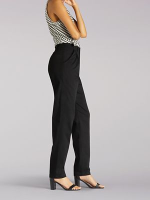 me Women's Elastic Waist Pants - Black - Size 12