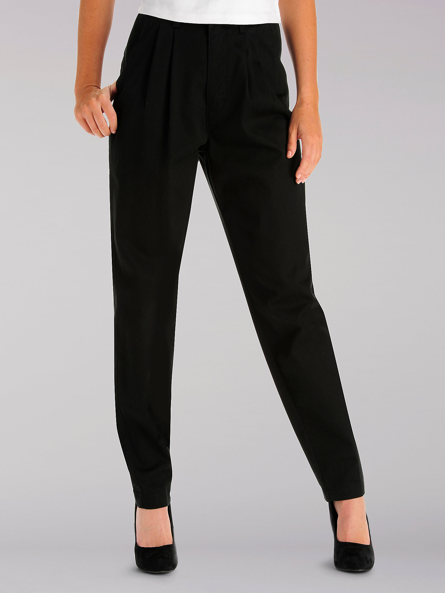Lee Womens Petite Relaxed-Fit Side-Elastic Straight-Leg Pant 