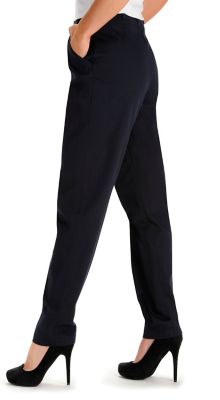 Ces Femme Solid Straight Pants with Elastic Waist Band